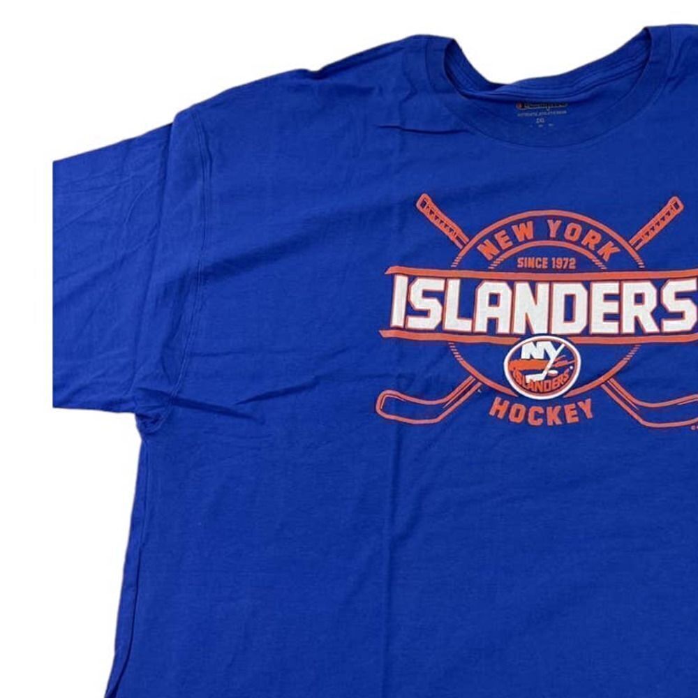 New Champion NHL Islanders Men US 2XL Blue T-Shirt Heritage Tee Athletic XXL - Picture 4 of 7